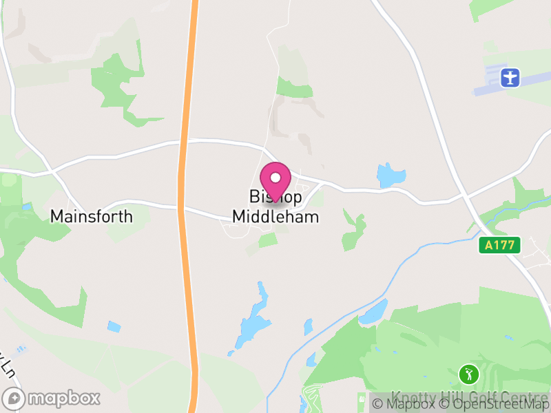 Map of Bishop Middleham, County Durham