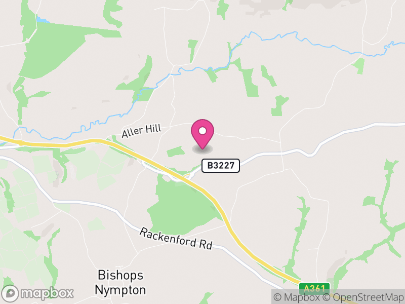 Map of Bishop's Nympton, North Devon