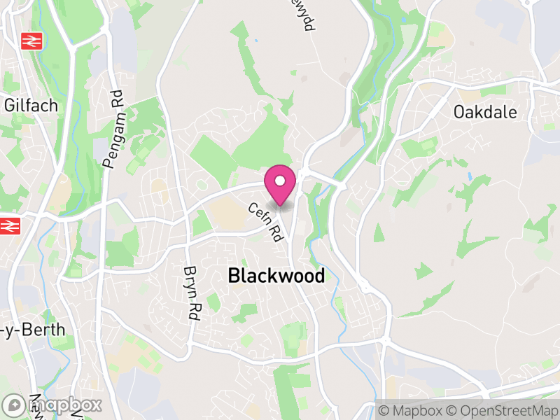 Map of Blackwood, Caerphilly