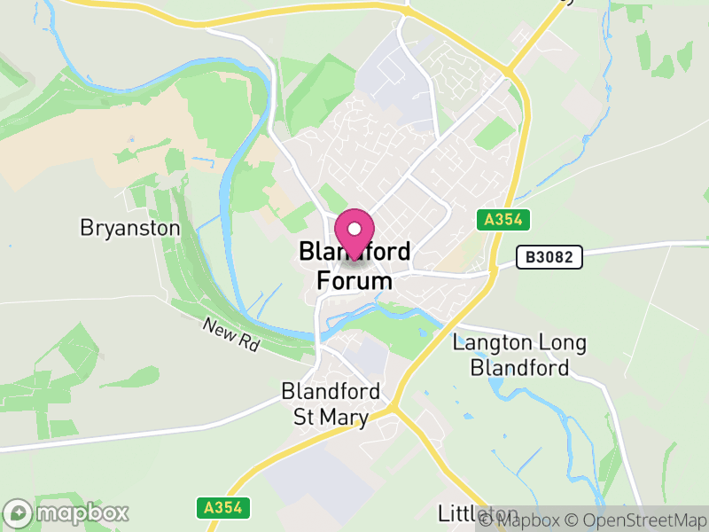 Map of Blandford Forum, Dorset