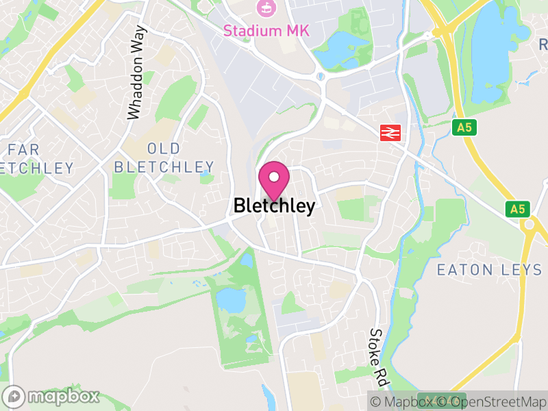 Map of Bletchley and Fenny Stratford, Milton Keynes, England