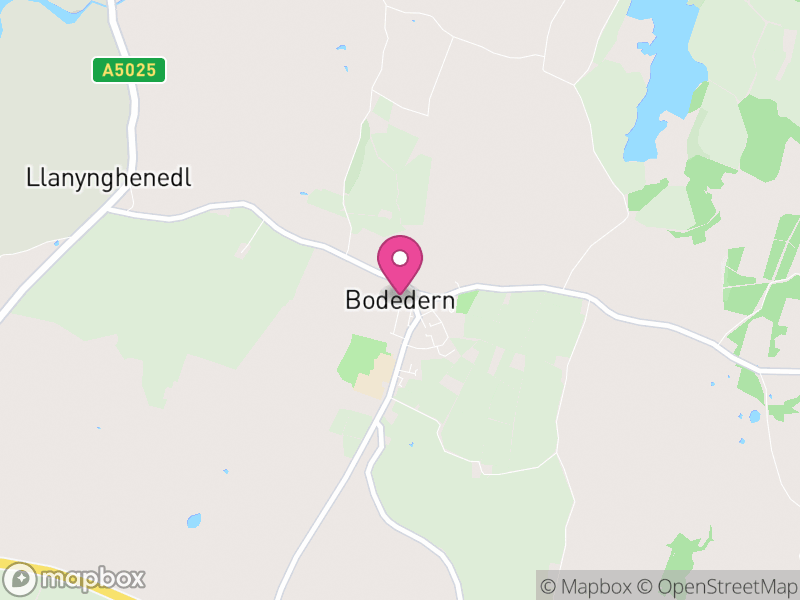 Map of Bodedern, Ynys Môn / Isle of Anglesey