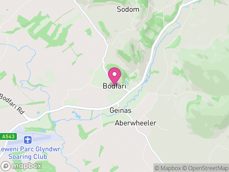 Map of Bodfari, Denbighshire