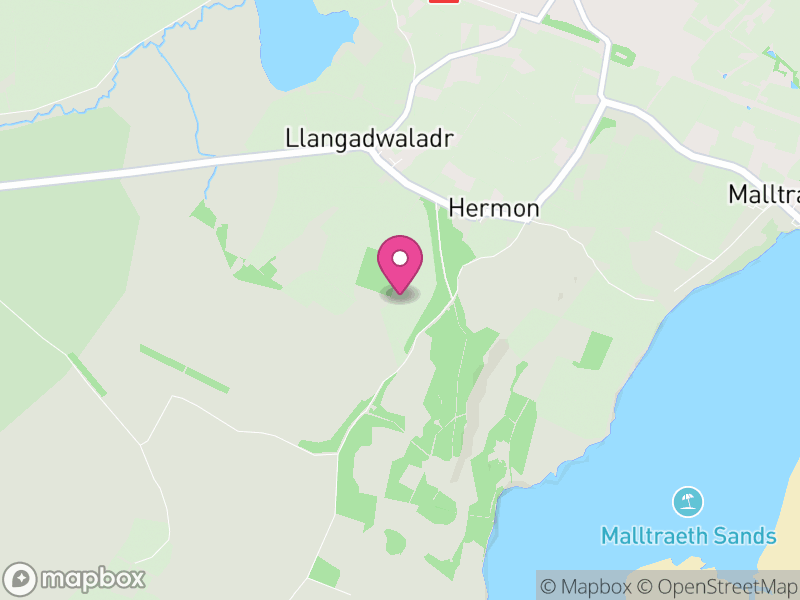 Map of Bodorgan, Ynys Môn / Isle of Anglesey