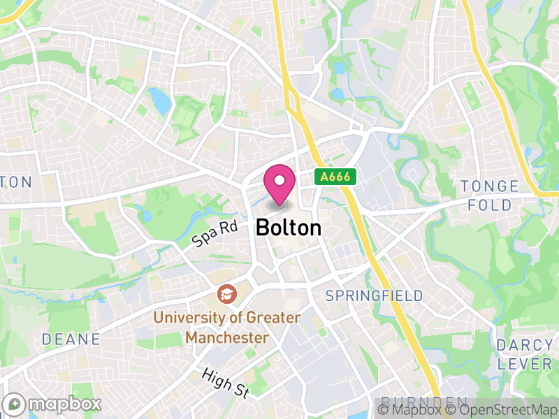 Map of Bolton, Greater Manchester