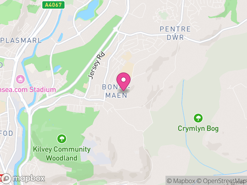 Map of Bon-y-maen, Swansea