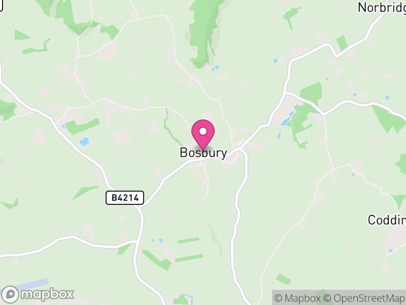 Map of Bosbury, Herefordshire