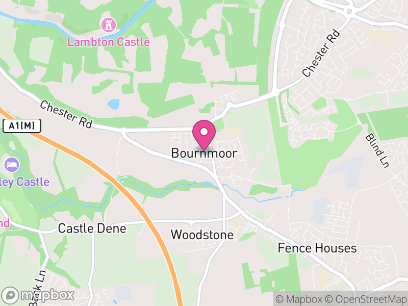 Map of Bournmoor, County Durham