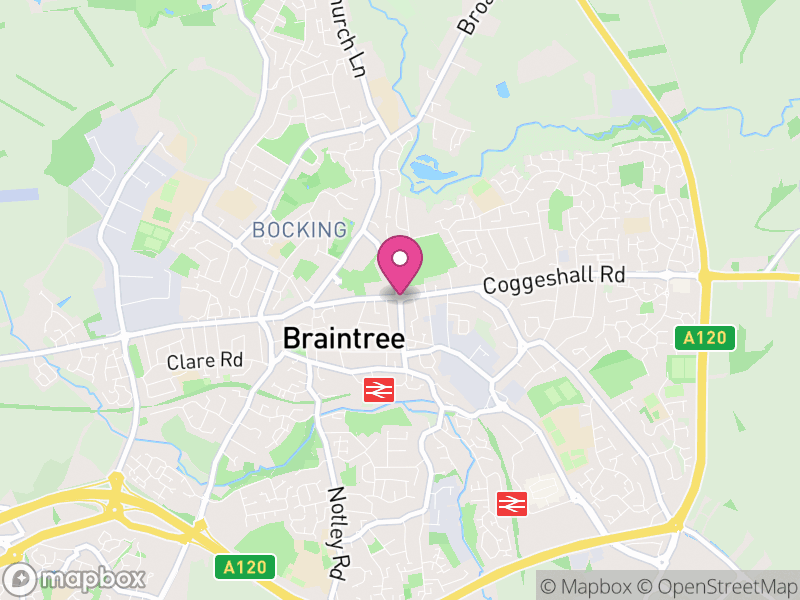 Map of Braintree, Essex