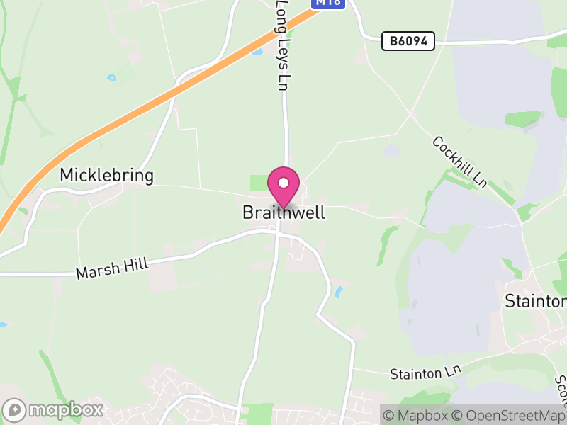 Map of Braithwell, Doncaster