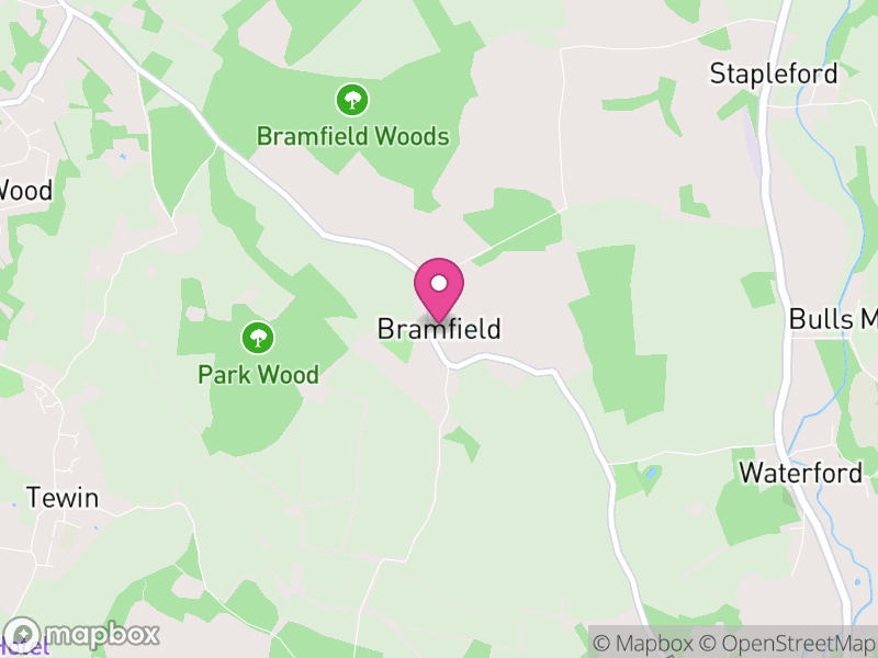 Map of Bramfield, East Hertfordshire