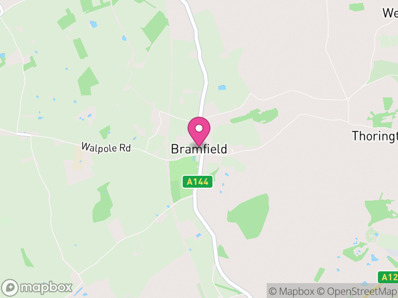 Map of Bramfield, East Suffolk