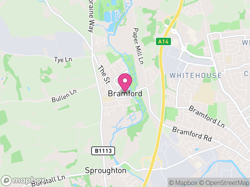 Map of Bramford, Mid Suffolk