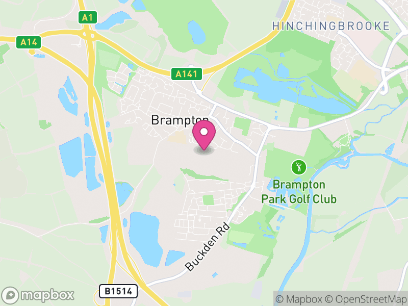 Map of Brampton, Huntingdonshire