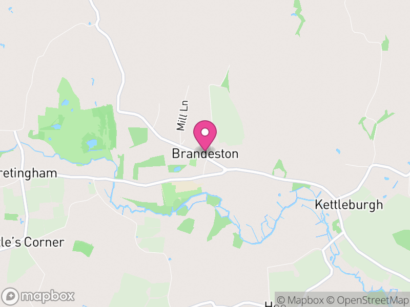 Map of Brandeston, East Suffolk
