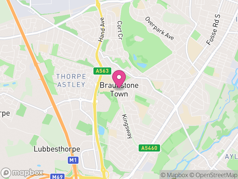 Map of Braunstone, Blaby