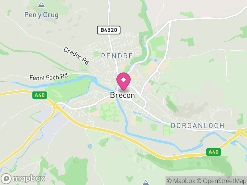 Map of Brecon, Powys