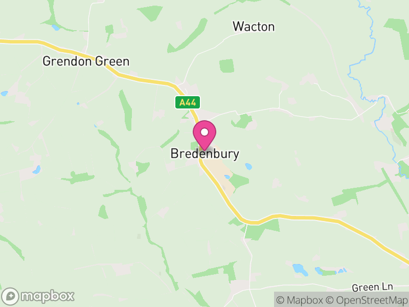 Map of Bredenbury, Herefordshire