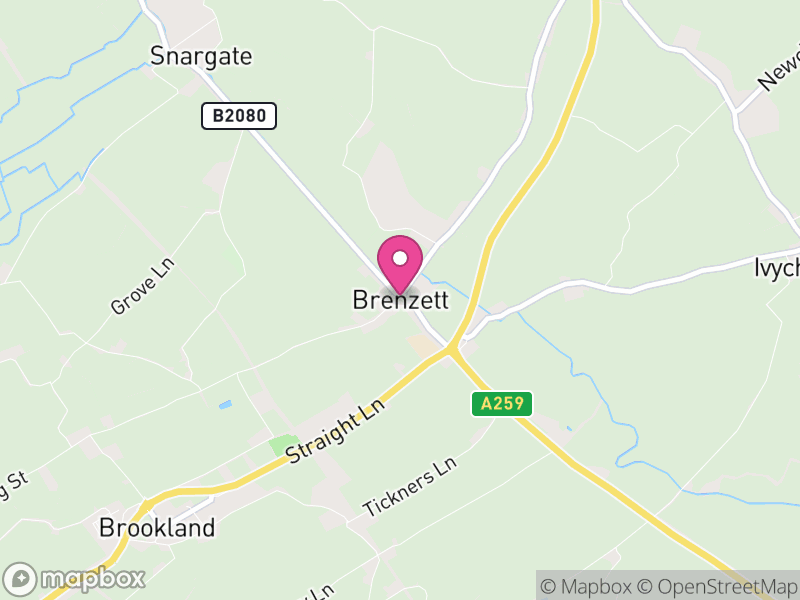 Map of Brenzett, Folkestone and Hythe