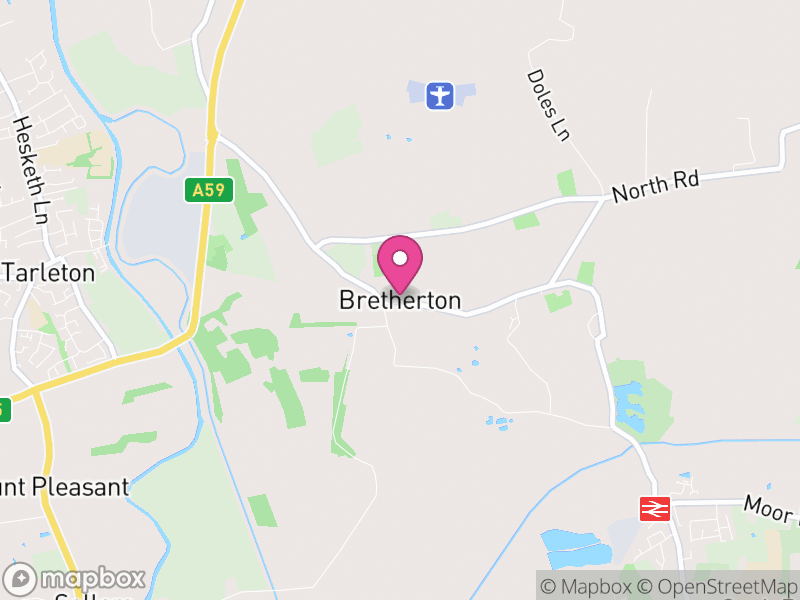 Map of Bretherton, Chorley