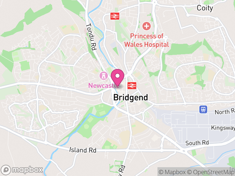 Map of Bridgend, Cymru / Wales