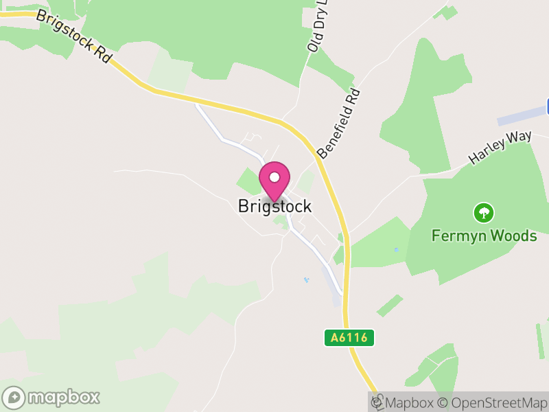 Map of Brigstock, North Northamptonshire