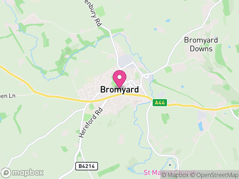 Map of Bromyard and Winslow, Herefordshire