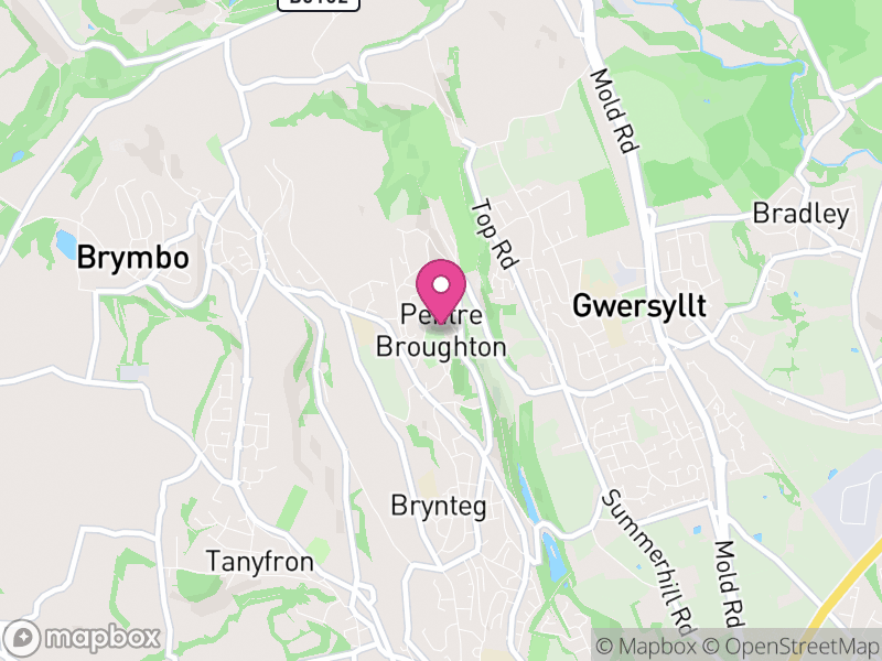 Map of Broughton, Wrexham