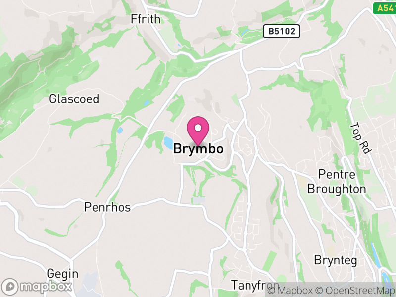 Map of Brymbo, Wrexham