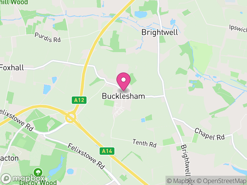 Map of Bucklesham, East Suffolk
