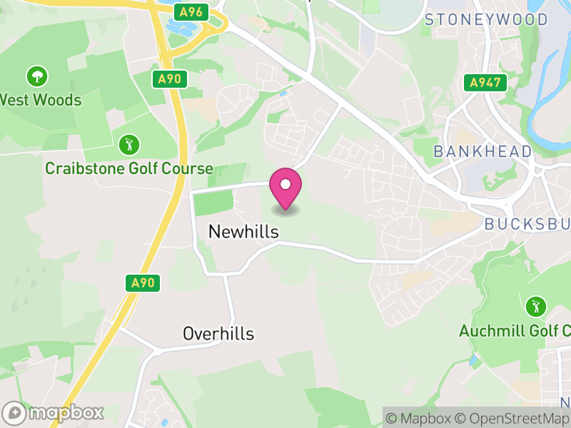 Map of Bucksburn and Newhills, Aberdeen