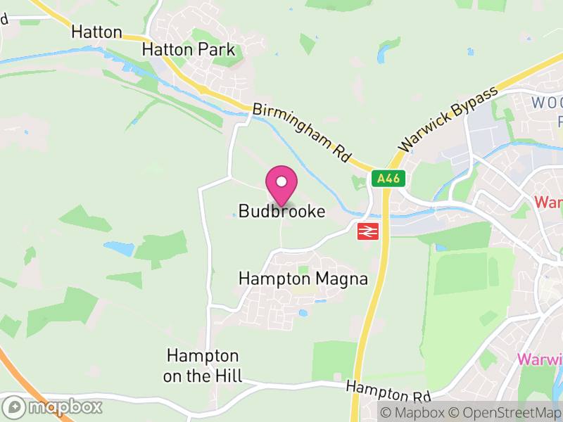 Map of Budbrooke, Warwick