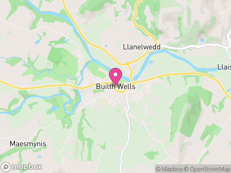Map of Builth, Powys