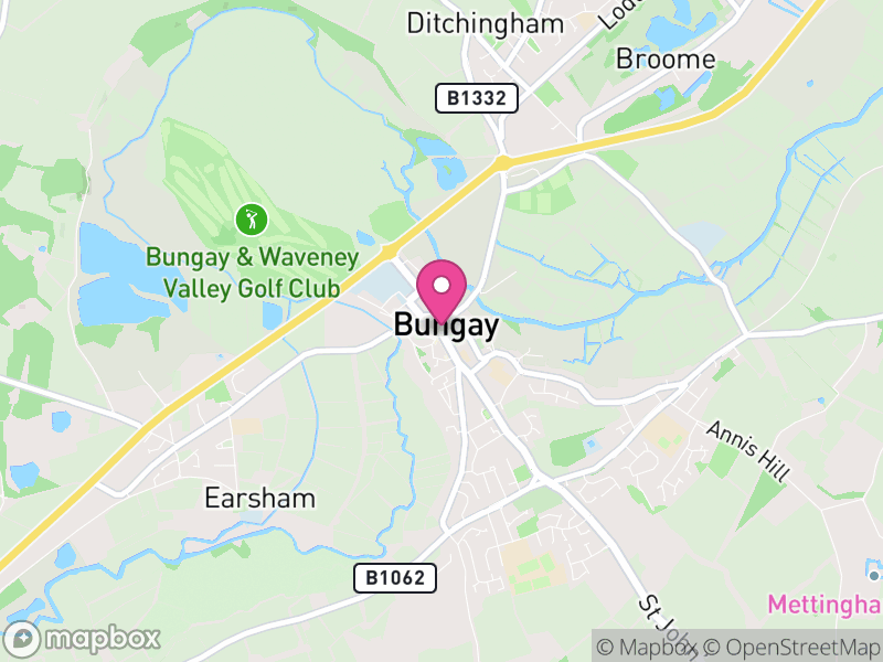 Map of Bungay, East Suffolk