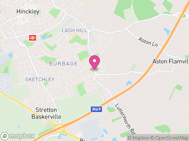 Map of Burbage, Hinckley and Bosworth