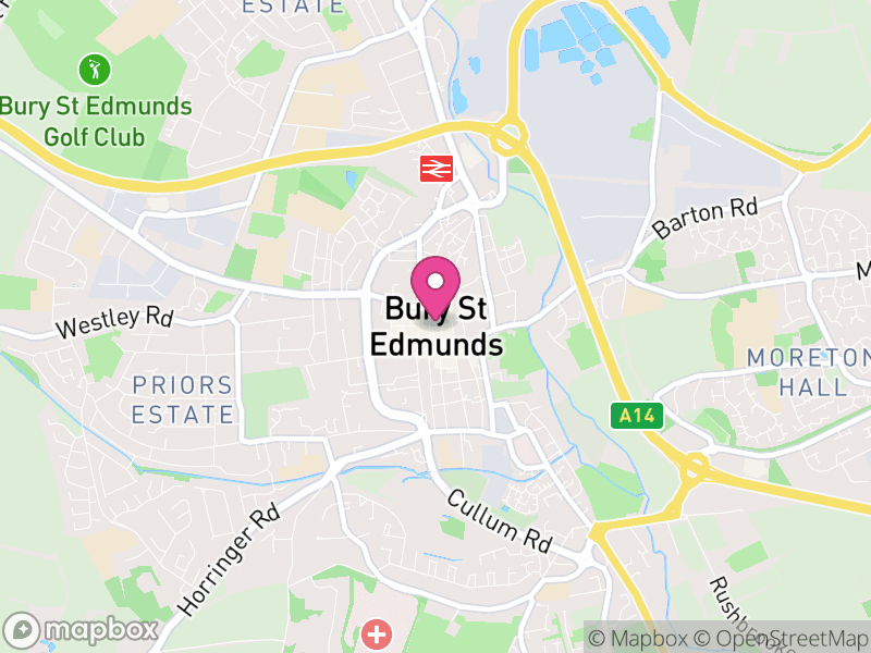 Map of Bury St Edmunds, West Suffolk