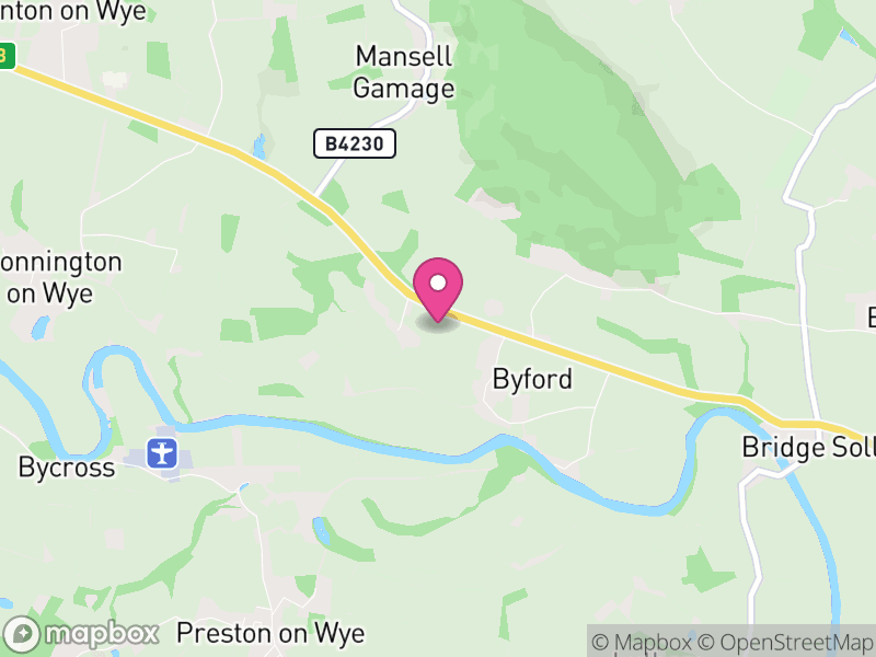 Map of Byford, Herefordshire