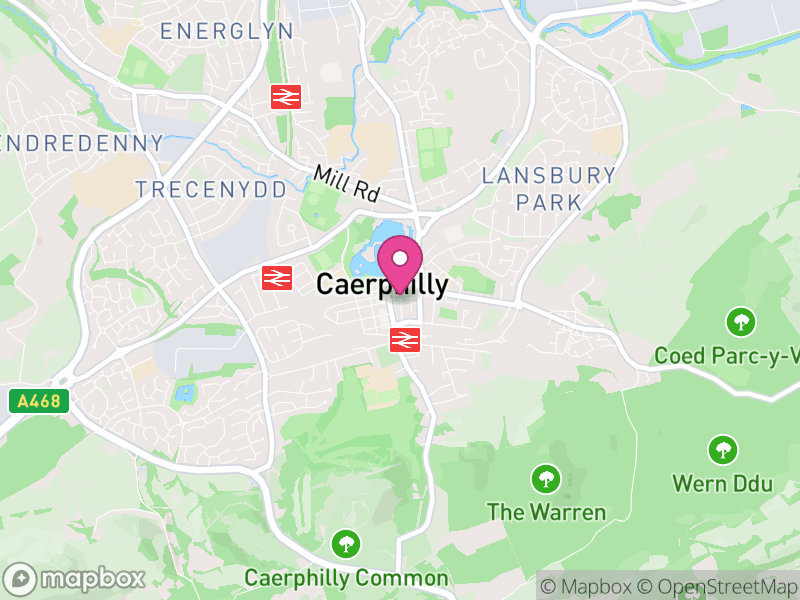 Map of Caerphilly, Cymru / Wales