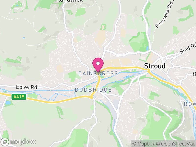 Map of Cainscross, Stroud