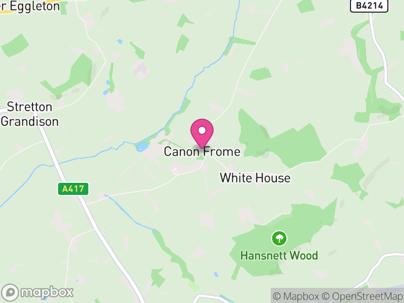 Map of Canon Frome, Herefordshire
