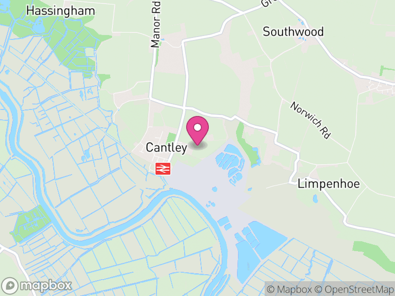 Map of Cantley, Broadland