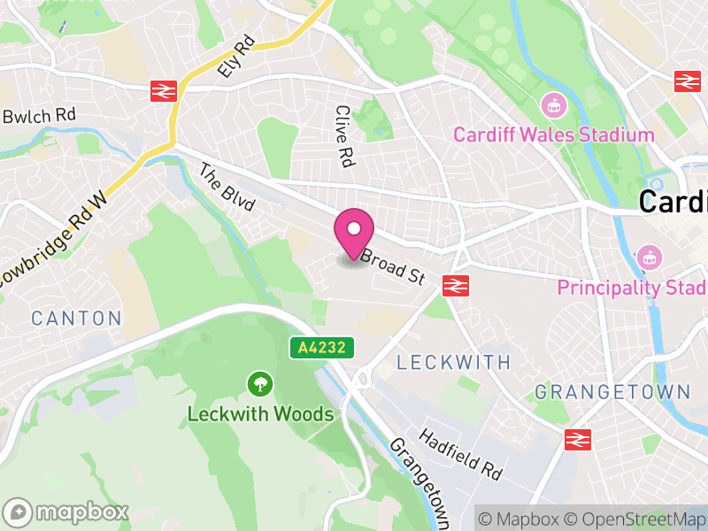 Map of Canton, Cardiff