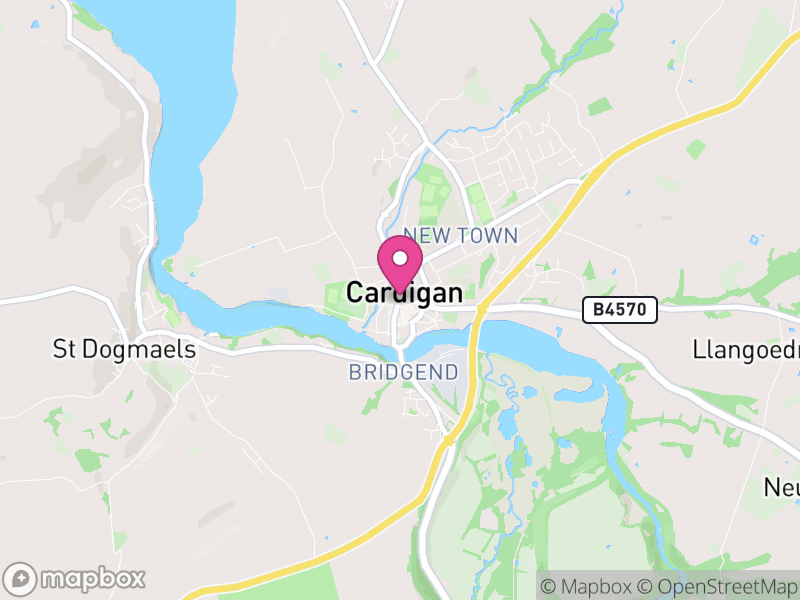Map of Cardigan, Ceredigion