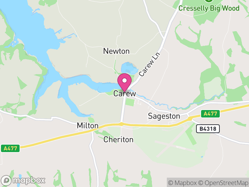 Map of Carew, Pembrokeshire