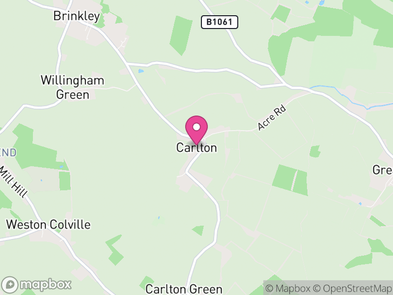 Map of Carlton, South Cambridgeshire