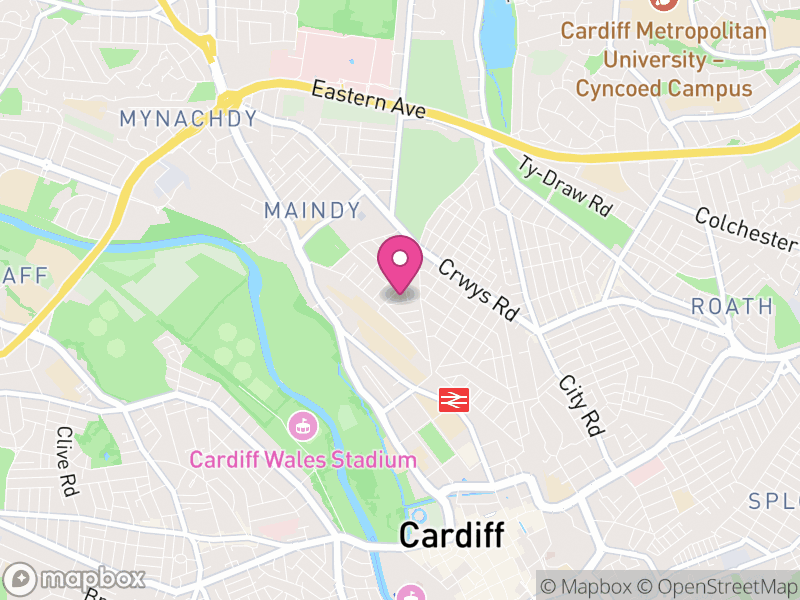 Map of Cathays, Cardiff