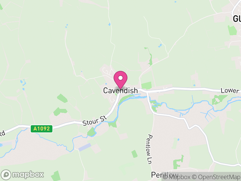 Map of Cavendish, West Suffolk