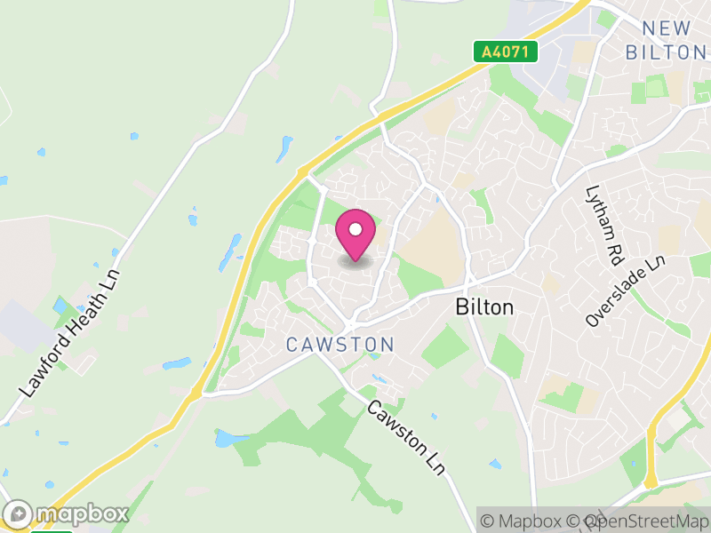 Map of Cawston, Rugby