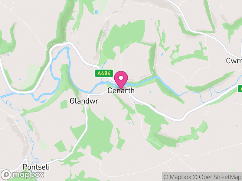 Map of Cenarth, Sir Gaerfyrddin / Carmarthenshire