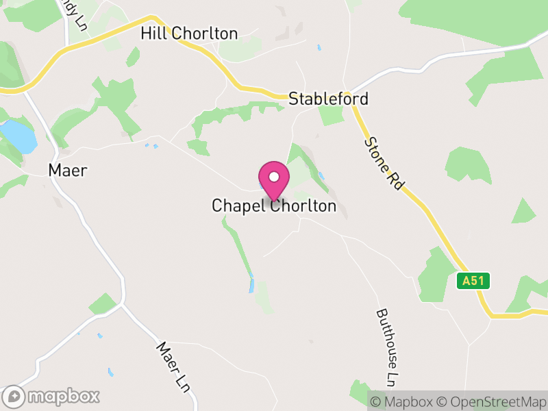 Map of Chapel and Hill Chorlton, Newcastle-under-Lyme